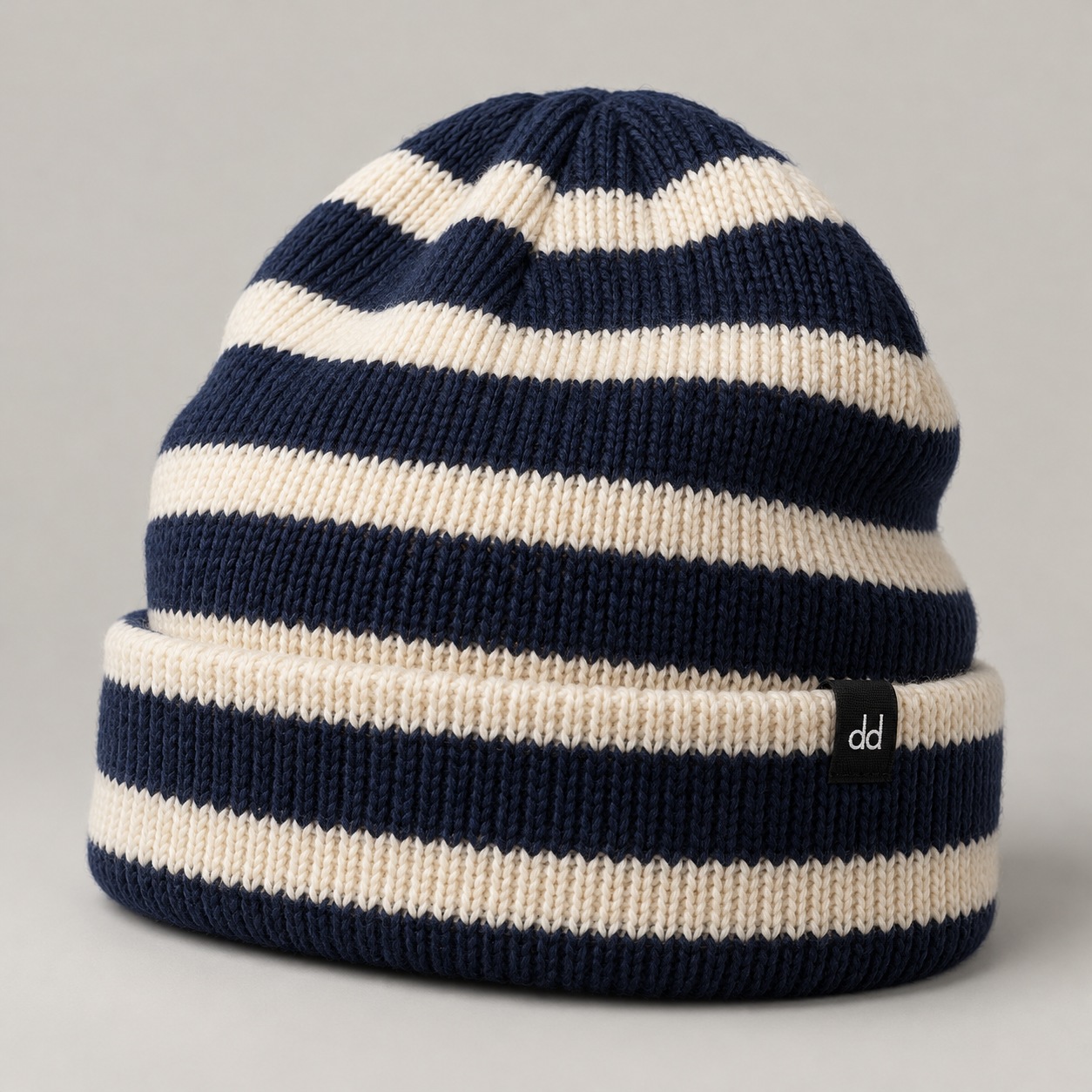 Navy / Cream Rail Stripe, front view